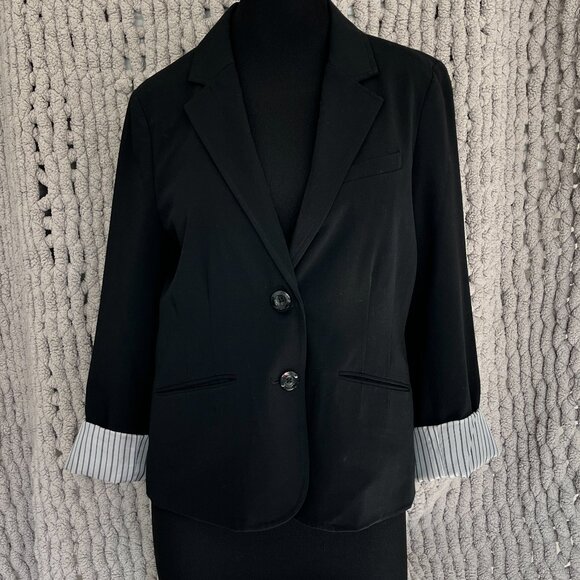 Lauren Conrad Black Tailored 3/4 Length Sleeve Blazer Size 10 - Picture 11 of 13